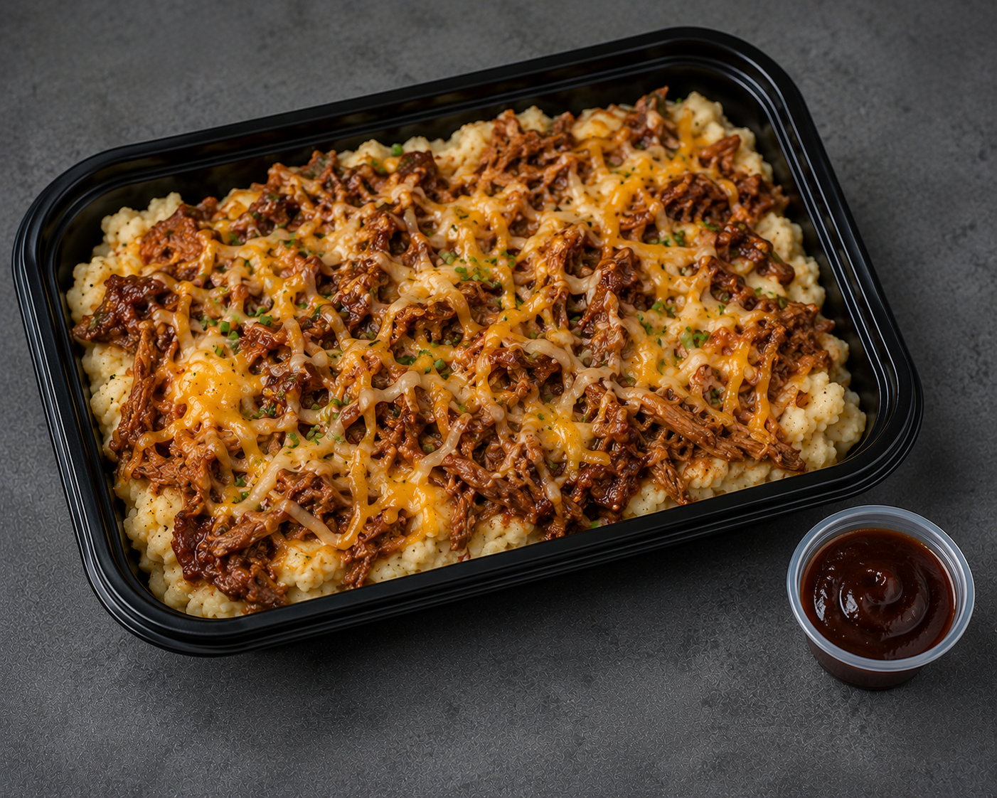 Loaded Cheese BBQ Pulled Pork & Mashed Potato Box