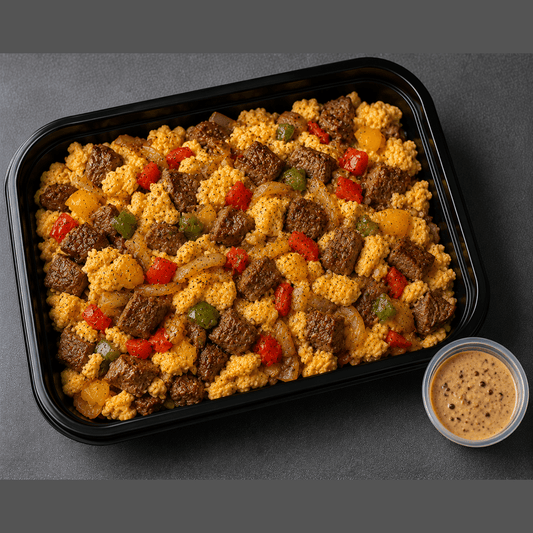 Loaded Steak Scrambled Egg Box